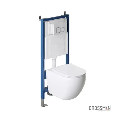 Инсталляция для подвесного унитаза Grossman 900.K31.01.000+клавиша 700.K31.02.000.000+унитаз GR-4411S 12