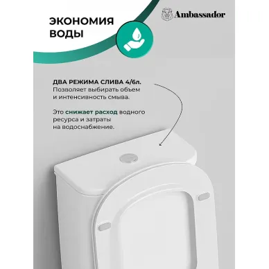 Унитаз напольный Ambassador Royal 267K19001S тонкое сиденье микролифт 7