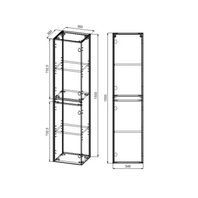 Пенал Vincea Chiara/Luka VSC-2CL150CO 35 см, подвесной, C. Oak 3
