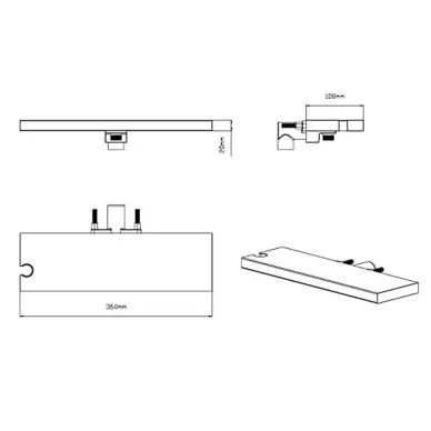 Душевая система Vincea Inspire VSFW-433TI1RGM встраиваемая термостатическая, трехрежимный, вороненая сталь 9