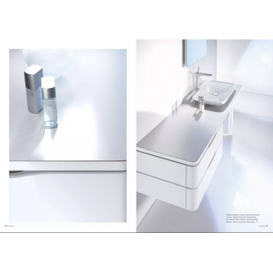 Тумба для ванной Duravit PuraVida (PV071С) (130 см) поверхность аллюминий кромка белая 4