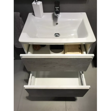 Тумба для ванной Roca Ronda (ZRU9303003) (70 см) белый глянец/бетон 6