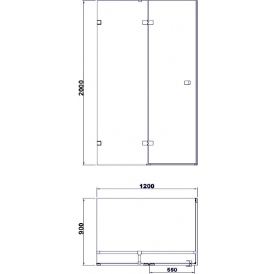 Душевой уголок Black & White Stellar Wind S708 (90х120) 9