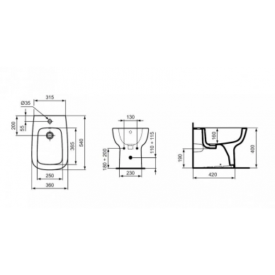 Биде напольное Ideal Standard Esedra (T281301) 4