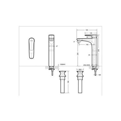Смеситель для раковины Bravat Source (F1173218CP-A-ENG) с высоким изливом 1