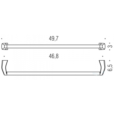 Полотенцедержатель Colombo Road (B8010.CRQ) (49,7x6,5x3 см) карбон 1