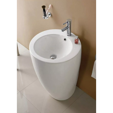 Раковина напольная CeramaLux N (B133) (50*49*85 см) белая 8