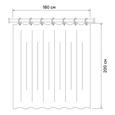 Шторка для ванной Iddis Decor (D24P218i11) зеленый 1