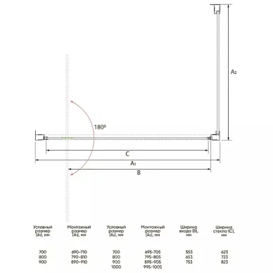 Душевой уголок Veconi Rovigo RV033B (RV033B-8070-01-C7) 80х70 см, профиль черный/стекло прозрачное 5