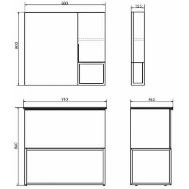 Тумба для ванной Comforty Равенна Лофт 90 (91x86x46.5 см), дуб темно-коричневый 6