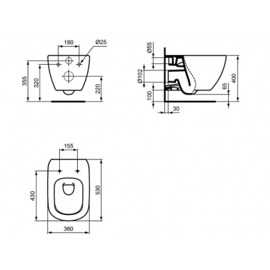 Инсталляция для унитаза Ideal Standard Prosys Tesi AquaBlade (T3868V1) безободковый,белый матовый, микролифт 9