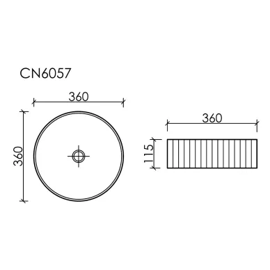 Раковина накладная Ceramicanova Element (CN6057MDB) (36 см) тёмно-коричневая матовая 6
