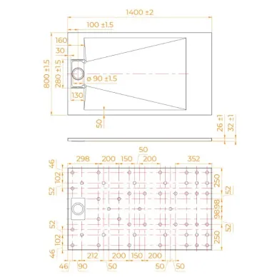 Поддон для душа RGW TUS-148W (553702814-01) (140х80) белый 5
