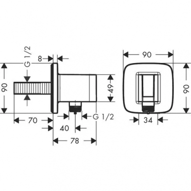 Шланговое подключение Hansgrohe Fixfit Porter E (26485000) 1