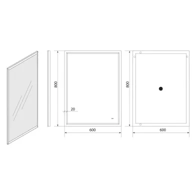 Зеркало Art&Max Aversa AM-Ave-600-800-DS-F 60x80 см с LED подсветкой 9