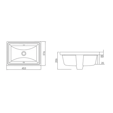 Раковина встраиваемая Arrow ATX4538F 45.3 см, белая 5