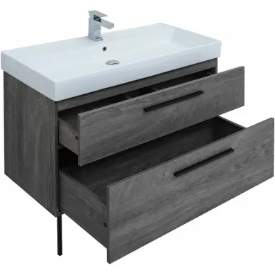 Тумба для ванной Aquanet Nova 249923 Slim Synergy, 100 см, дуб рошелье 10