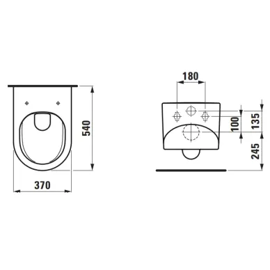 Laufen Sonar Унитаз подвесной 53х37х34см, безободковый, цвет: белый матовый 7