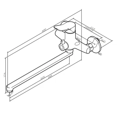 Смеситель для ванны AM.PM X-Joy F85A90200 с длинным изливом 5