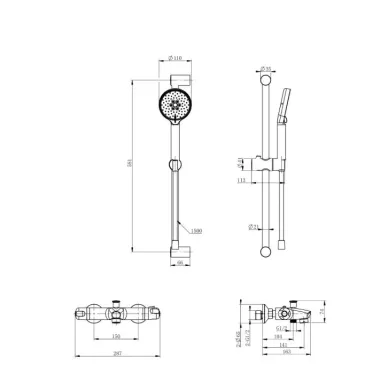 Смеситель для ванны Wonzon & Woghand WW-C2001-A-BG термостатический, брашированное золото 1