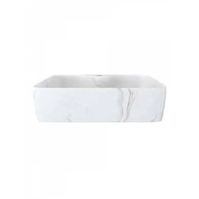 Раковина накладная Teymi Helmi S T50284 48x37, мрамор белый 9