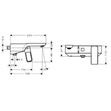 Смеситель для ванны Hansgrohe Axor Urquiola (11420000) 1