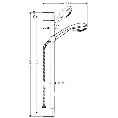 Душевой гарнитур Hansgrohe Crometta 85 Multi/Unica'C (27766000) (90 см) 1