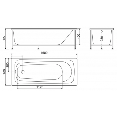 Акриловая ванна BelBagno (BB102-160-70) (160x70) 5