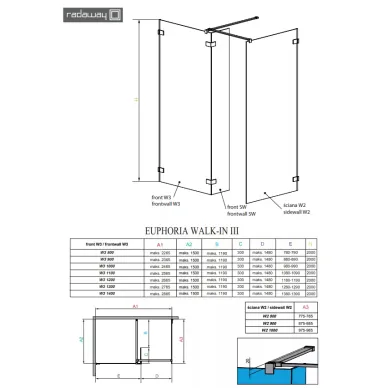 Душевая шторка Radaway Euphoria Walk-in (383130-01-01) (80 см) 6