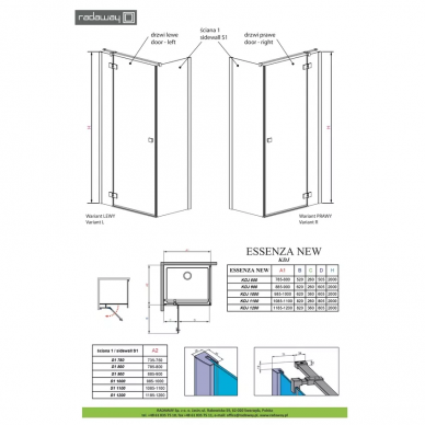 Душевая дверь Radaway Essenza (385042-01-01R) (120 см) (R) 8