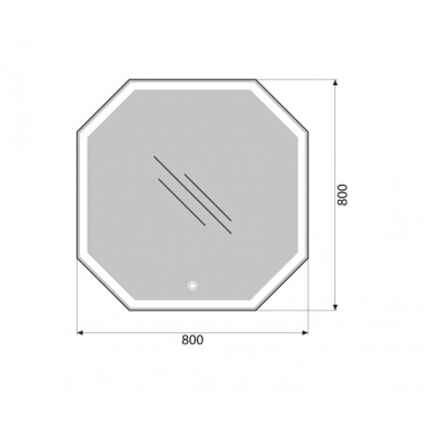 Зеркало BelBagno (SPC-OTT-800-800-LED-TCH) (80 см) 1