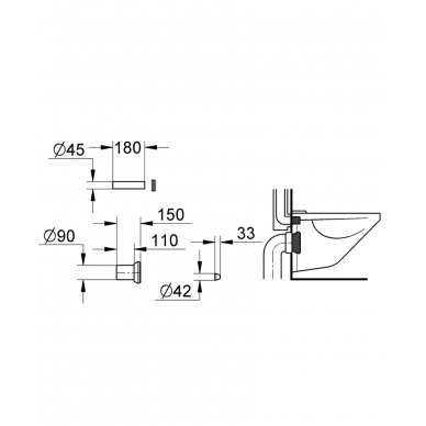 Патрубок для унитаза Grohe (37311K00) 1