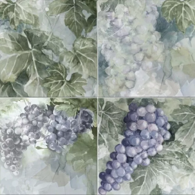 Monocolor Set Acuarela Uvas B (4pzs) 10х10 0