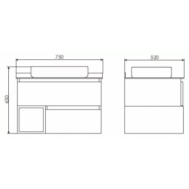Тумба для ванной Comforty Прага-75 (75x63x52 см), дуб белый, с раковиной Comforty T-Y9378 7