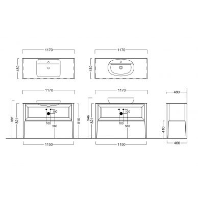 Тумба для ванной Kerama Marazzi Plaza Classic 120 (с 1-м ящиком + 1 внутренний) (белый) 1