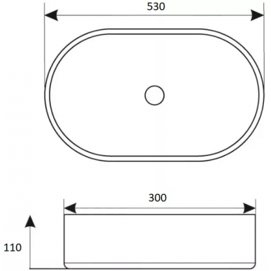 Раковина накладная Mira (MR-5330) белая (53Х30Х11 см) 5