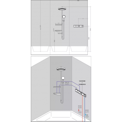 Душевая система Hansgrohe Rainfinity Showerpipe 360 (26842700) скрытого монтажа, матовый белый 1