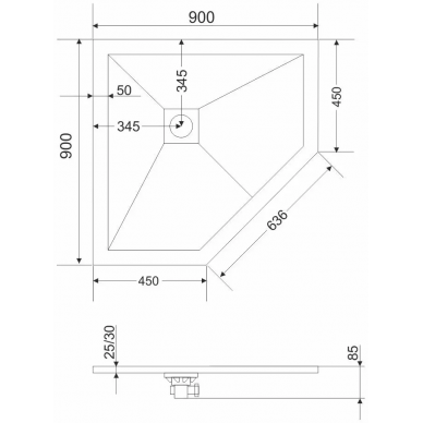 Поддон для душа Grossman Strong (GR-S29090D) 90х90 (графит) 5
