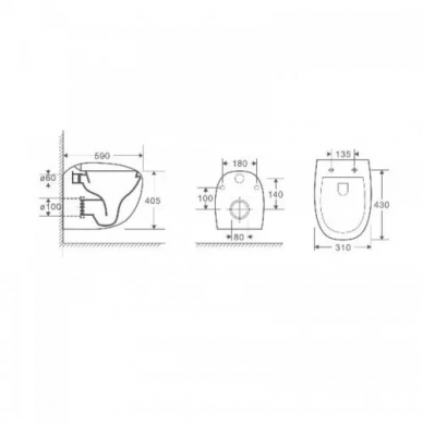 Инсталляция Welt Wasser AMBERG 497 + JECKENBACH 004 GL-WT + AMBERG RD-CR в комплекте с унитазом, безободковый, с сидением микролифт 3