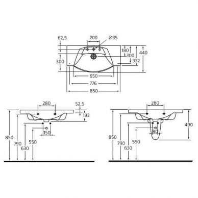 Раковина Ideal Standard Motion (W890101) (85 см) 1