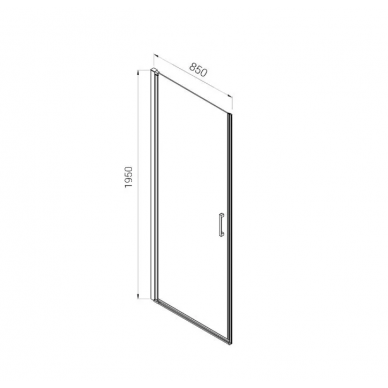 Душевая дверь Vincea Alpha (VDP-3AL850MT) 85x195 см, профиль хром/стекло текстурное 4