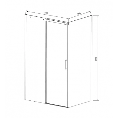Душевой уголок Vincea Dice (VSR-4D8015CL) 150х80х200 см, профиль хром/стекло прозрачное 2