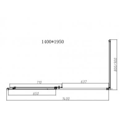 Душевой уголок Vincea Slim-N (VSR-4SN8014CLB) 140х80х195 см, профиль черный/стекло прозрачное 5