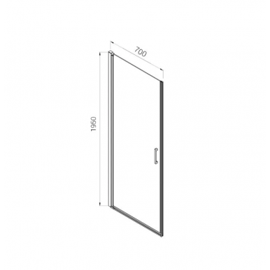 Душевая дверь Vincea Alpha (VDP-3AL700CLG) 70x195 см, профиль брашированное золото/стекло прозрачное 5