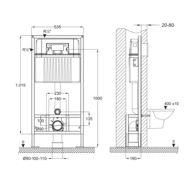 Инсталляция Bettoserb Sava Free Standing (SFS40006457) с клавишей смыва белый глянцевый 6