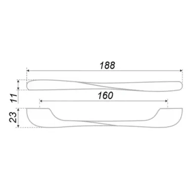 Ручка для мебели Belbagno Duet RS006SN.4/160 сатиновый никель 1
