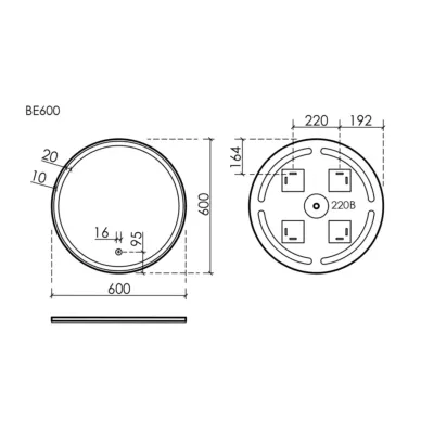 Зеркало Sancos Bella BE600 60 см, с LED подсветкой 6
