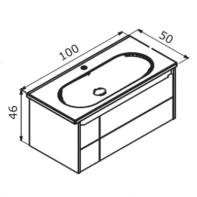 Тумба с раковиной ORKA Likya 5002489 100 см, антрацит матовый 6