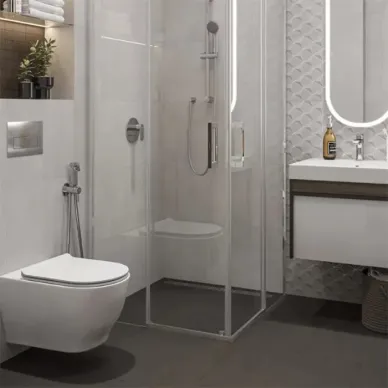Kerama Marazzi Modula Унитаз подвесной, безободковый, с крепежом, цвет: белый глянцевый MO.wc.02 5