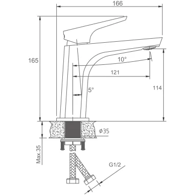 Смеситель для раковины Haiba HB10726-7 черный 5